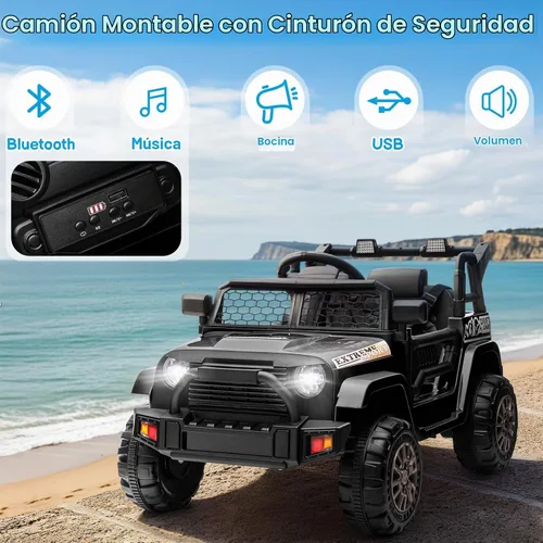 Vista 5 de Winado Coche eléctrico de 12 V para niños, paseo en camión, negro