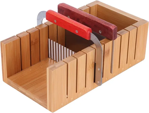 Vista 3 de Juego de cortador de jabón, herramienta de moldes de madera para hacer jabón y cortar pan con 2 piezas de herramienta de corte recto ondulado