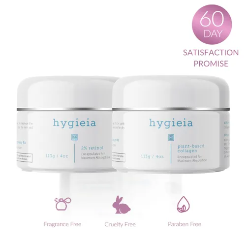 Vista 7 de Hygieia + Radiant Skin Duo - Crema de colágeno (4 onzas) y crema de retinol al 2% (4 onzas) - Restaura el brillo juvenil y reduce las arrugas