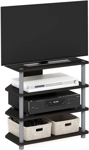 Vista 18 de Furinno Turn-N-Tube Centro de Entretenimiento Pequeño de 4 Niveles de Montaje Fácil / Soporte para TV / Unidad para TV / Escritorio para TV, Acero