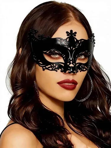Vista 7 de Yalice Máscara veneciana para mascarada, para mujer, para fiesta, para ojos, accesorios para disfraz Rojo
