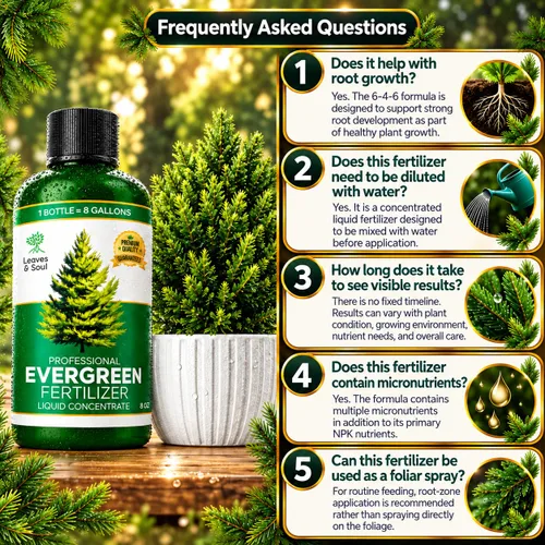 Vista 8 de Leaves & Soul Evergreen Tree Fertilizer, 6-4-6 Liquid Evergreen Food 8 oz Árbol de hoja perenne