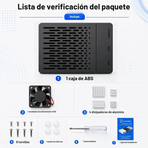 Vista 9 de iUniker Funda para Raspberry Pi 4, carcasa ABS Pi 4 con ventilador de refrigeración, disipador de calor Pi 4, cubierta superior extraíble simple