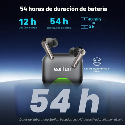 Vista 7 de EarFun Air Pro 4+ Auriculares inalámbricos con cancelación de ruido Negro