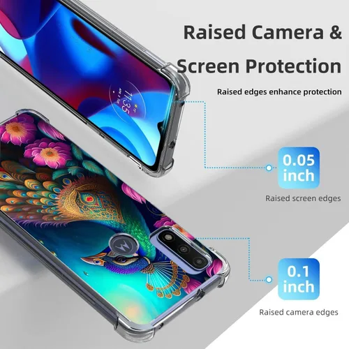 Vista 3 de Funda para Moto G Pure/Moto G Power 2022/Moto G Play 2023, colorida funda protectora de poliuretano termoplástico resistente a los arañazos