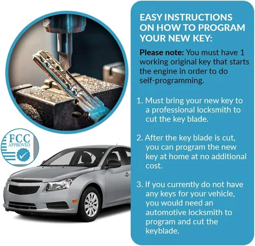 Vista 5 de Keyless2Go llavero de apertura remota de 4 botones para Camaro Equinox Verano Sonic y otros vehículos que utilizan FCC OHT01060512