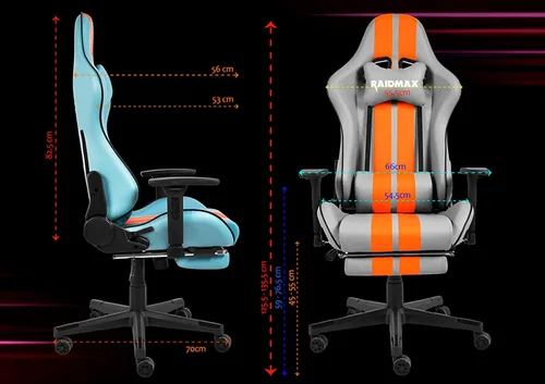 Vista 2 de Raidmax Superior DK905 - Sillas de juegos para computadora de auto de carreras, reposabrazos ajustable 3D, almohadas de cabeza y madera, base