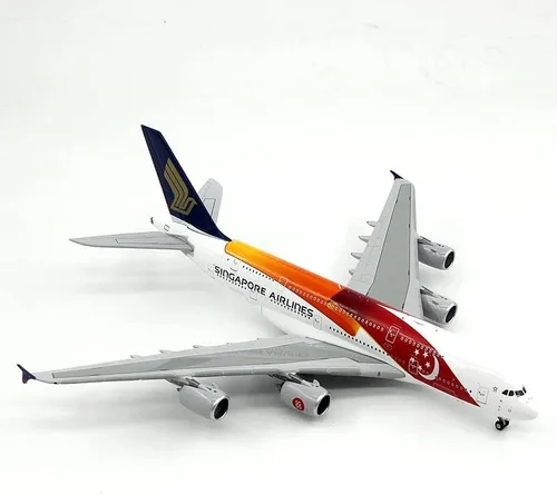 Vista 9 de JC Wings Singapore Airlines para Airbus A380 9V-SKI 1/400 DIECAST modelo preconstruido
