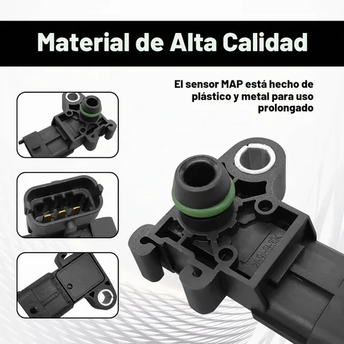 Vista 2 de Sensor de Presión Absoluta del Múltiple MAP Compatible con Chevy 09-11 Aveo 07-19 Impala, 08-19 Buick Enclave, 07-13 GMC Sierra 1500, #55573248