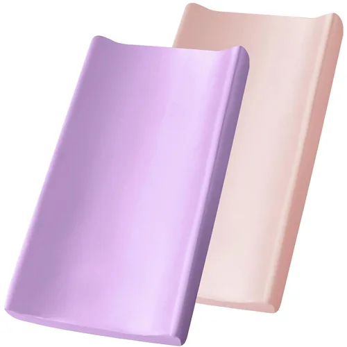 Vista 9 de SiinvdaBZX Paquete de 2 fundas para cambiador para bebés, niñas y niños, fundas de satén suaves y sedosas para cambiadores de pañales de 32 x 16