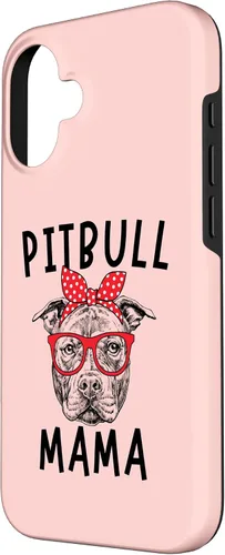 Vista 2 de Funda para iPhone 16 Pit Bull Mama Pitbull Dog Mom Día de la Madre