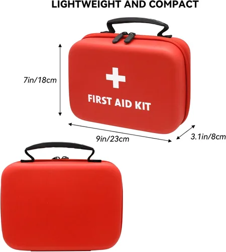 Vista 2 de Faylapa Bolsa de primeros auxilios de viaje, bolsa vacía de primeros auxilios, 9 x 7 x 3 pulgadas, bolsa organizadora de primeros auxilios portátil
