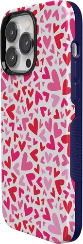 Vista 2 de Funda Casely para iPhone 14 Pro XOXO Corazones de Caramelo Compatible con MagSafe Diseño Protector Audaz