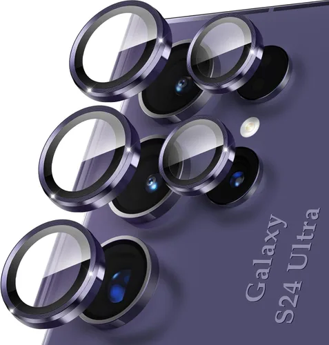 Vista 11 de YWXTW para Samsung Galaxy S23 Ultra Protector de lente de cámara, Protector de pantalla de lente de cámara de vidrio templado con anillo metálico
