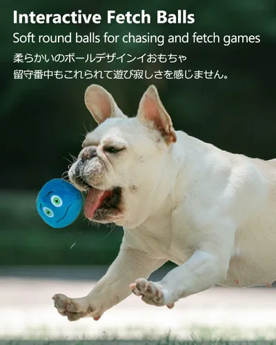 Vista 4 de SCHITEC Juguetes chirriantes para perros, [6 unidades] Pelotas de felpa suaves con chirriantes, juego interactivo para cachorros y mascotas pequeñas