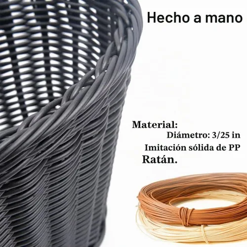 Vista 2 de Cesta para bicicleta, cesta de almacenamiento frontal para manillar con correas de cuero ajustables, accesorios de bicicleta, tejida a mano