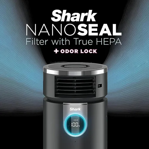 Vista 10 de Shark HC451 Purificador de aire 3-en-1 Clean Sense, calentador y ventilador, filtro HEPA, 500 pies cuadrados, oscilante, para habitación pequeña