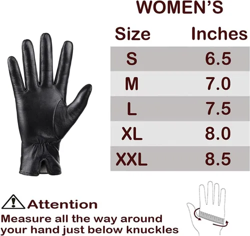 Vista 7 de Guantes de piel de oveja genuina para mujer, guantes de invierno cálidos para pantalla táctil, con forro de cachemira, guantes de vestir
