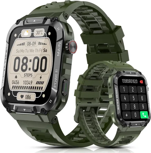 Vista 11 de Reloj inteligente con función de teléfono, hacer/responder llamadas con control de voz AI, reloj inteligente con 28 modos deportivos, podómetro