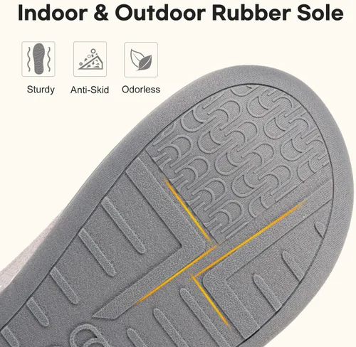 Vista 4 de LongBay Pantuflas de punto de chenilla cálidas para mujer, de espuma viscoelástica, cómodas, de gamuza, esponjosas, de espuma viscoelástica, botas