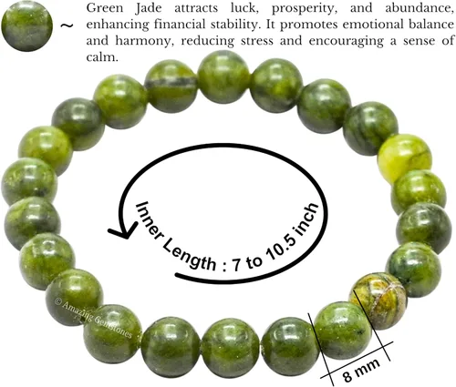 Vista 273 de Amazing Gemstone Crystal Bracelet for Women Men's Gifts - Protection Healing Crystal Bracelet - 8mm Gemstone Beaded Stretchable Bracelet Pulseras
