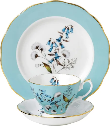 Vista 24 de Royal Albert 100 años 1990 - Juego de 3 piezas (taza de té, platillo y plato de 8")