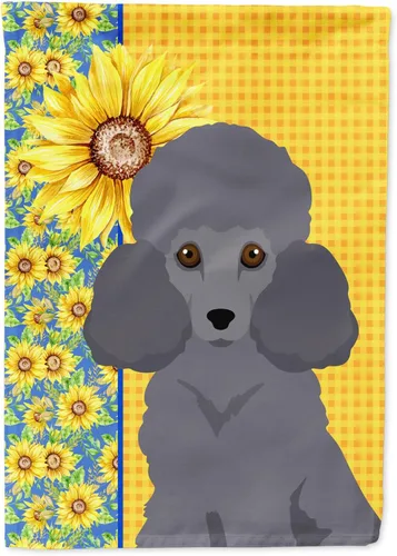 Vista 119 de Caroline's Treasures WDK5313GF Bandera de jardín con diseño de girasoles de verano, color negro y tostado, Airedale Terrier para buzón, bandera