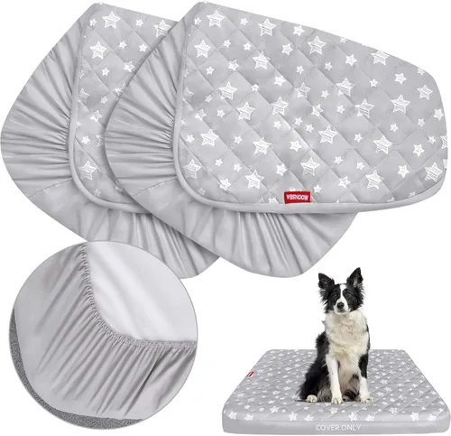 Vista 19 de Fundas impermeables para cama de perro, diseño de estrellas grises, 27 x 36 Gris (Grey Star)
