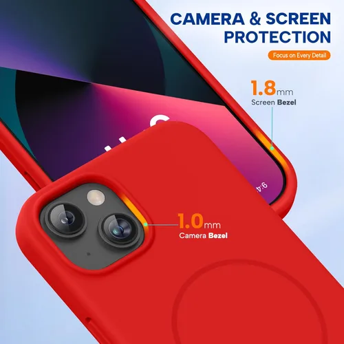 Vista 7 de Miracase - Funda diseñada para iPhone 13 con protector de pantalla de vidrio templado y forro de microfibra suave antiarañazos, funda de silicona