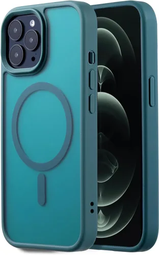 Vista 43 de Funda magnética fuerte para iPhone 12 Pro Max [Protección de grado militar de 10 pies] Compatible con MagSafe, funda protectora a prueba de golpes