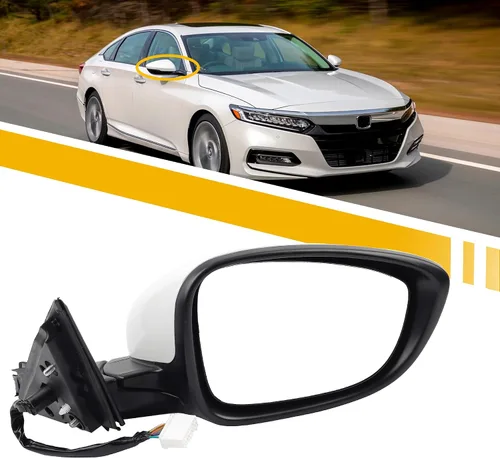 Vista 14 de Dasbecan Espejo para puerta lateral izquierda del conductor compatible con Honda Accord LX Sport 1.5T 2018-2025 Power No calentado Pintura