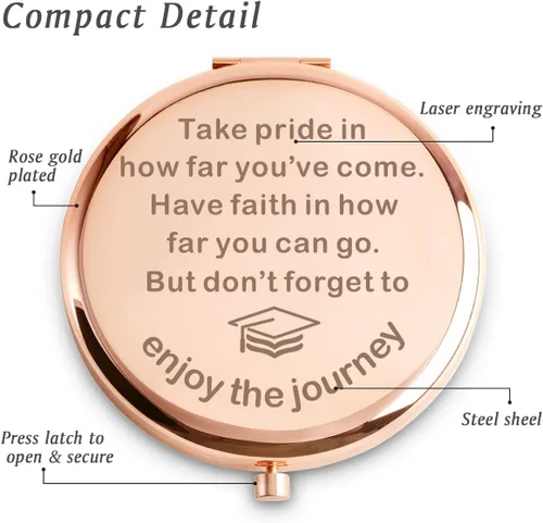 Vista 2 de Espejos compactos personalizados, regalos de graduación 2025 para mujeres, niñas, regalo único para estudiantes universitarios de medicina