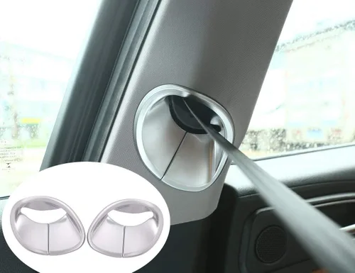 Vista 4 de YIWANG Fibra de carbono estilo ABS cromo interior cinturón de seguridad cubierta ajuste 2 unids para Alfa Romeo Giulia 2016-2020 Auto Accesorios