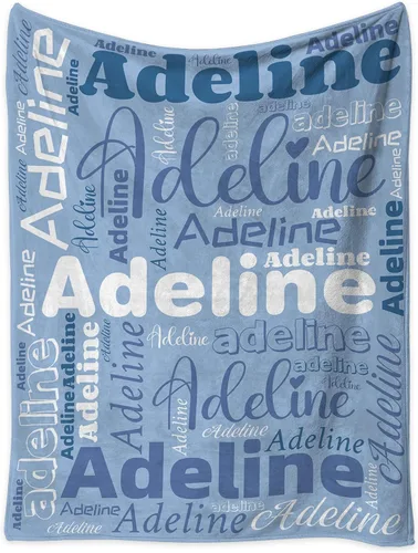 Vista 24 de Manta con nombre personalizada para niños, manta con nombre de bebé personalizada para niños y niñas, manta de nombre personalizada súper suave