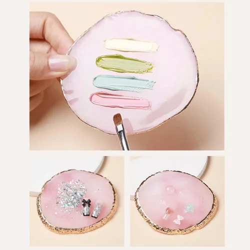 Vista 5 de Juego de paletas de arte de uñas de resina, 1 paleta de arte de uñas de resina y 1 placa de color de dibujo de pintura con anillos de dedo