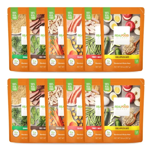 Vista 11 de Real Food Blends Carne de res, papas y espinacas – Comidas puré para alimentación por tubo con proteínas, verduras y frutas – 330 calorías