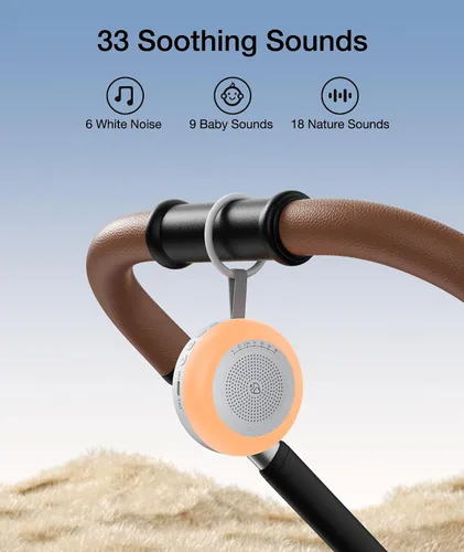 Vista 3 de Máquina de Sonido Portátil para Bebé, LEICEX Máquina de Ruido Blanco, 33 Sonidos Relajantes, Luz Nocturna de 10 Colores Máquina de Sueño para Bebés