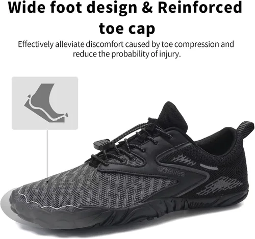 Vista 2 de WateLves - Zapatos de agua para hombres y mujeres, para natación, playa, piscina, surfear, hacer yoga o aeróbico acuático, calcetines para el agua