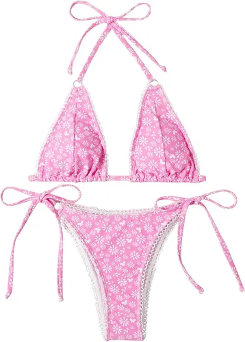 Vista 4 de Womens Basic Sexy Bikini Summer Solid Trendy Lingerie Swimwear Plus Size Two Pieces Sexy Bra and Underpants Underwear