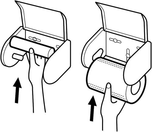 Vista 4 de SANEI W37-MW2 One-Touch - Soporte para papel, blanco mate, para papel con núcleo, tornillos incluidos