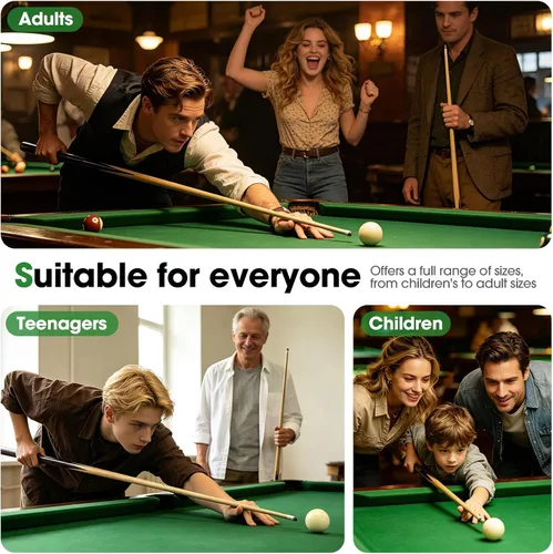 Vista 6 de Pool Cue Sticks Billiard Cue Sticks for Kids, Teens & Adults 35.8 in set de 2
