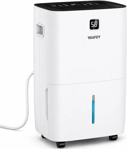 Vista 10 de Yaufey Deshumidificador Energy Star de 80 pintas para el hogar, sótano y habitación grande de hasta 5500 pies cuadrados, con manguera de drenaje