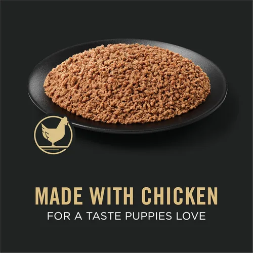 Vista 3 de Purina Pro Plan - Alimento húmedo para cachorros, entrante clásico de pollo, (12) latas de 13 onzas