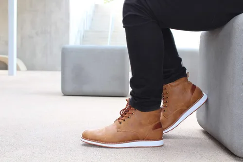 Vista 4 de Ferro Aldo Birt MFA506027 - Calzado deportivo medio alto para hombre con espuma viscoelástica, casuales, cuero vegano del desierto, Botas Chukka