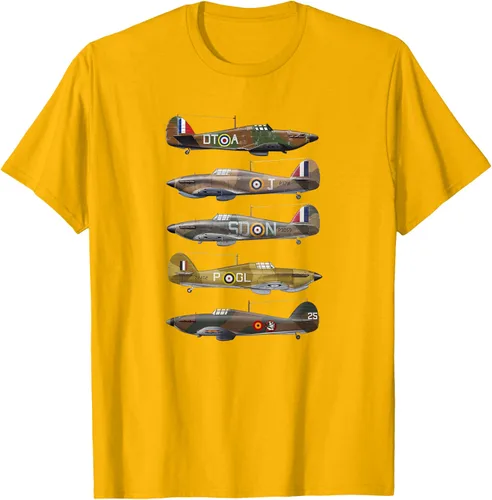 Vista 7 de Hawker Hurricane is a British WW2 camiseta de aviones de combate Negro