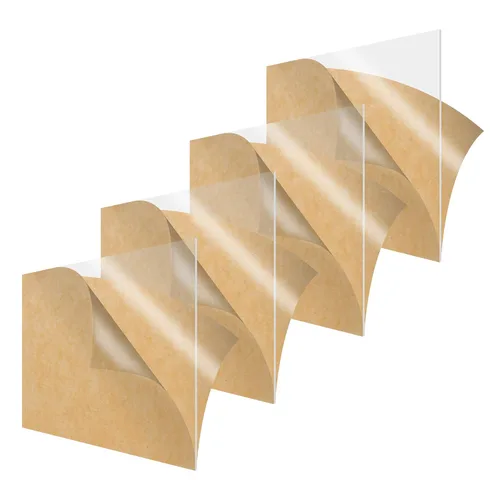 Vista 12 de Hoja de acrílico 0.118 pulgadas, Grupo Square Panel, Plastic Plexi Glass Board with Protective Paper for Signs, DIY Display Projects, Craft