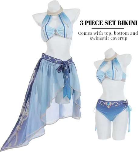Vista 4 de Nuoqi Venti Cosplay Genshin Traje de baño Nilou Cosplay Anime Traje de baño