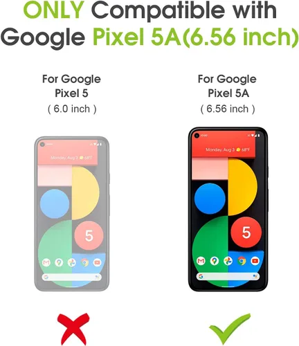 Vista 6 de Compatible con Google Pixel 5A, funda delgada de goma de gel de silicona (con forro de microfibra), diseño de cuerpo completo a prueba de golpes