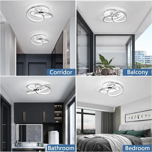 Vista 9 de Lámparas de Techo LED, 36W Lámpara de Techo LED Moderna de Montaje al Ras, Blanco Frío 6000K Luces de Techo Cercanas al Techo para Pasillo