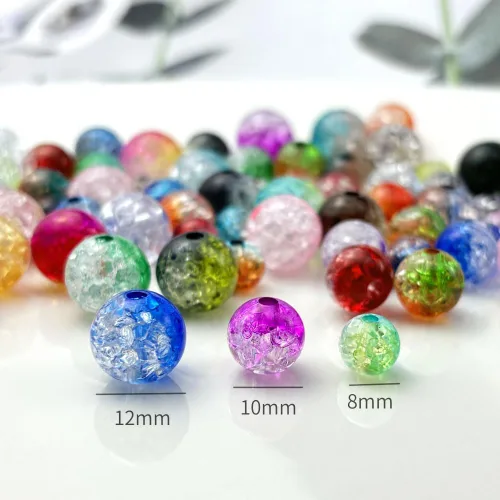 Vista 4 de Jmassyang 100 cuentas acrílicas de 0.472 in de cristal redondas de plástico espaciador para decoración de bricolaje, collares, pulseras, aretes